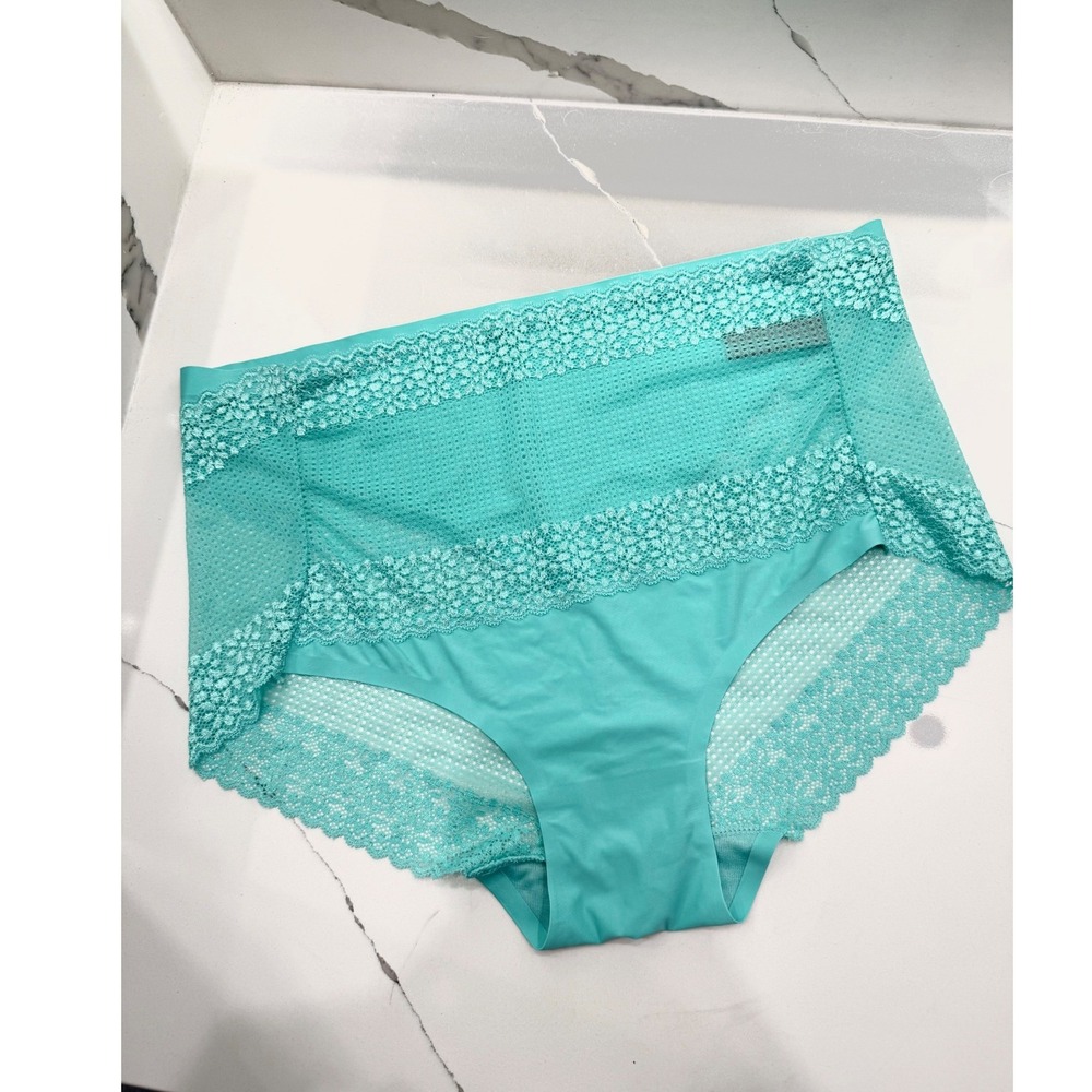 FREE /w PURCHASE - Daisy Fuentes Teal Lace High Waisted Briefs Plus Size 2X